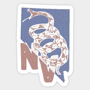 Distressed Vintage Style Nevada Gadsden  Snake Sticker